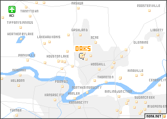 map of Oaks