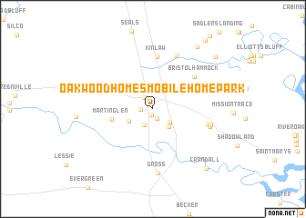 map of Oakwood Homes Mobile Home Park