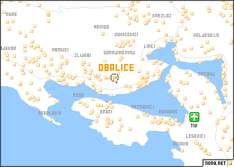 map of Obalice