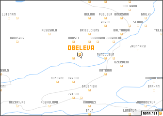 map of Obeļeva