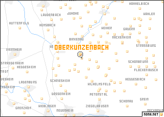 map of Oberkunzenbach