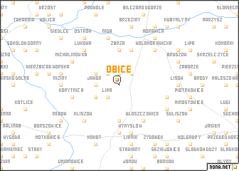 map of Obice