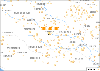 map of Obljajac