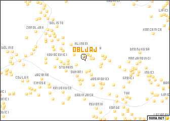 map of Obljaj