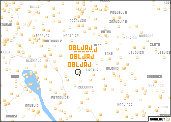 map of Obljaj