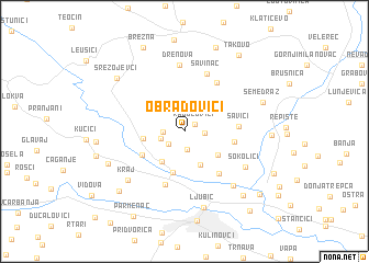 map of Obradovići