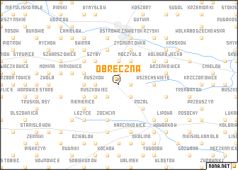 map of Obreczna