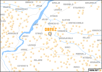 map of Obrež