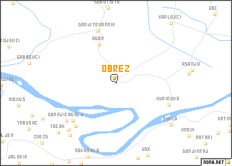 map of Obrež