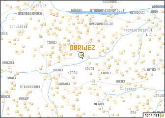 map of Obrijež