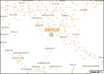 map of Obrnja