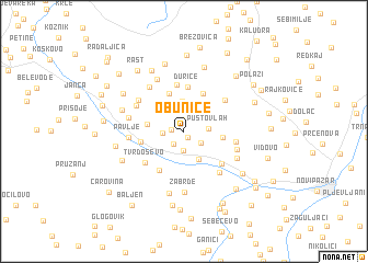map of Obuniće