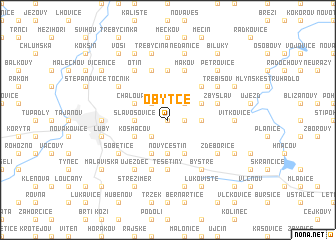 map of Obytce