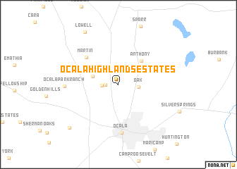 map of Ocala Highlands Estates