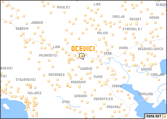 map of Oćevići