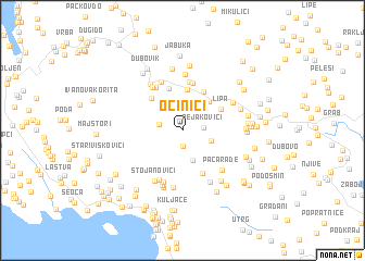 map of Očinići