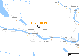 map of Odalsverk