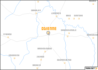 map of Odienné