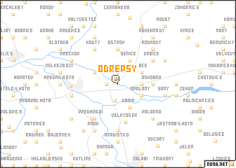 map of Odřepsy