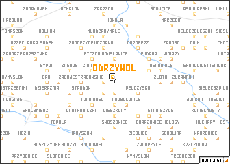 map of Odrzywół