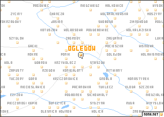 map of Oględów