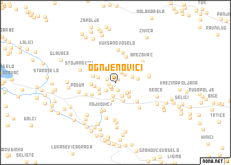 map of Ognjenovići