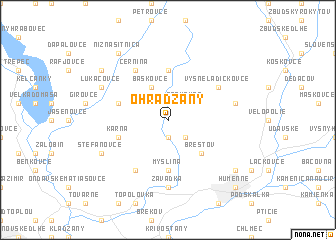 map of Ohradzany