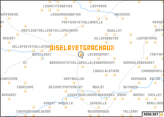 map of Oiselay-et-Grachaux
