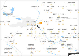 map of Öja