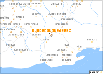 map of Ojo de Agua de Jérez