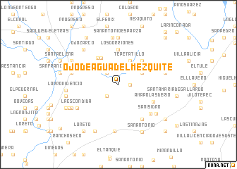 map of Ojo de Agua del Mezquite