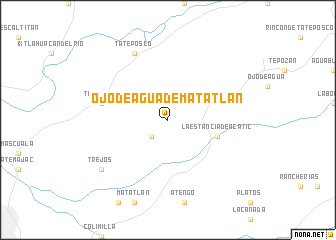 map of Ojo de Agua de Matatlán