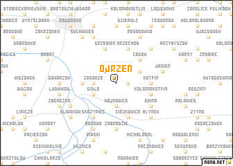 map of Ojrzeń