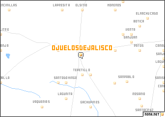 map of Ojuelos de Jalisco