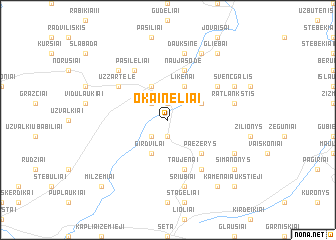 map of Okainėliai