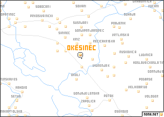 map of Okešinec