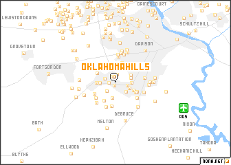 map of Oklahoma Hills