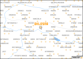 map of Okleśna