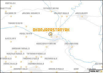 map of Ökörjárástanyák