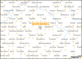 map of Okřesaneč