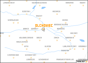 map of Olchowiec