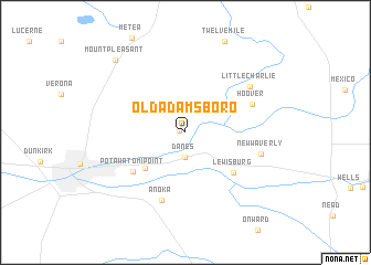 map of Old Adamsboro