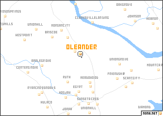 map of Oleander