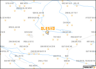 map of Olesko