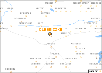 map of Oleśniczka