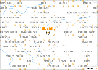 map of Oleśno