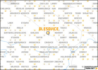 map of Olešovice