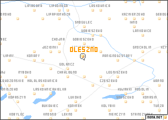 map of Oleszno