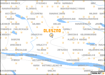 map of Oleszno