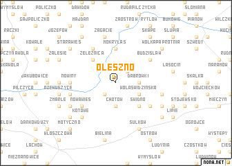 map of Oleszno